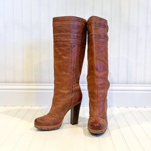 Frye Leather Frankie Buckle Boots